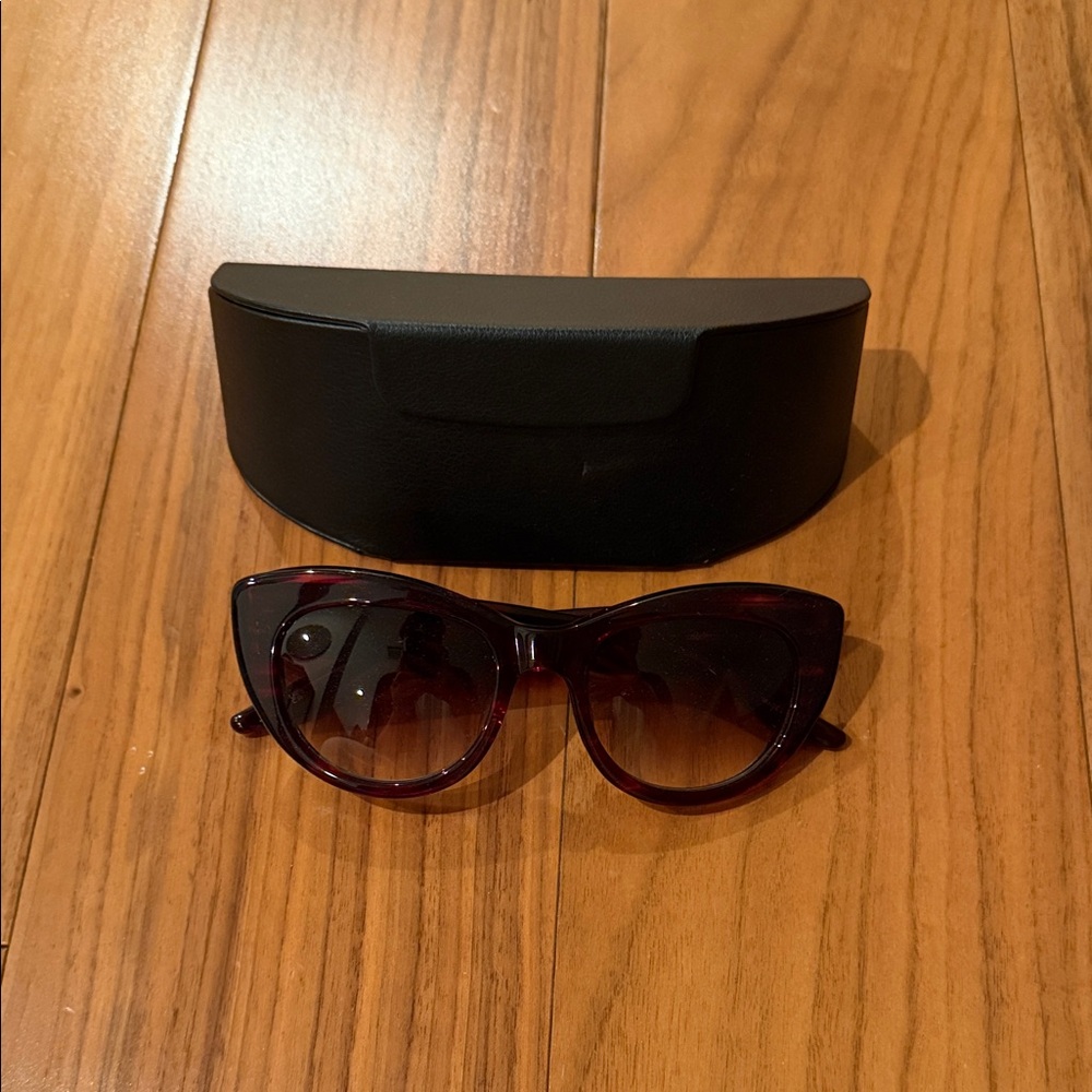 Barton Perreira Burgundy Sunglasses with Black Case